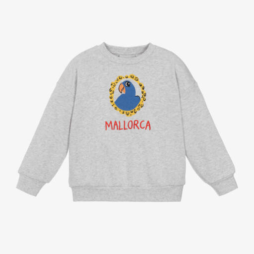 Mini Rodini-Boys Grey Cotton Parrot Jumper | Childrensalon Outlet