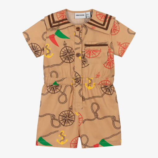 Mini Rodini-Boys Nautical Beige Playsuit | Childrensalon Outlet