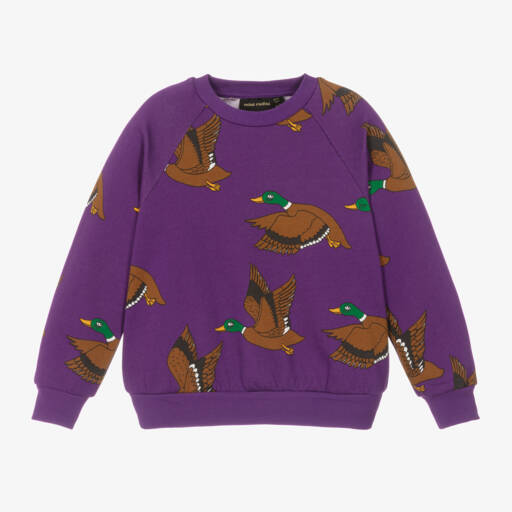 Mini Rodini-Boys Purple Duck Pattern Jumper | Childrensalon Outlet