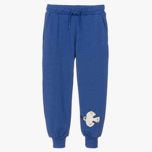 Mini Rodini-Bright Blue Cotton Dove Joggers | Childrensalon Outlet