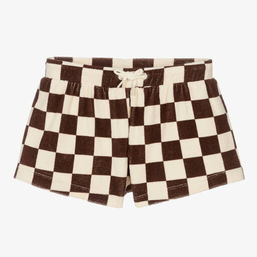 Mini Rodini-Karierte Shorts in Braun und Elfenbein | Childrensalon Outlet