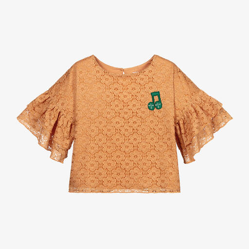 Mini Rodini-Girls Beige Lace Top | Childrensalon Outlet