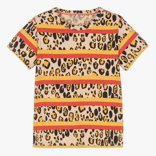 Mini Rodini-Girls Beige & Yellow Leopard T-Shirt | Childrensalon Outlet