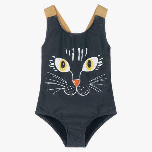 Mini Rodini-Girls Black Cat Swimsuit (UPF50+) | Childrensalon Outlet