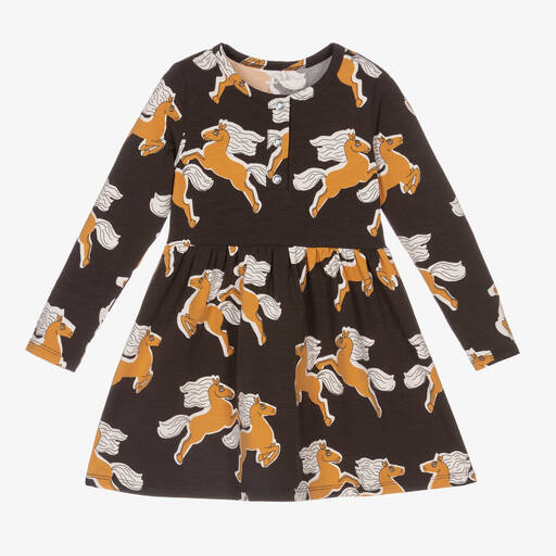 Mini Rodini-Girls Black Horse Dress | Childrensalon Outlet