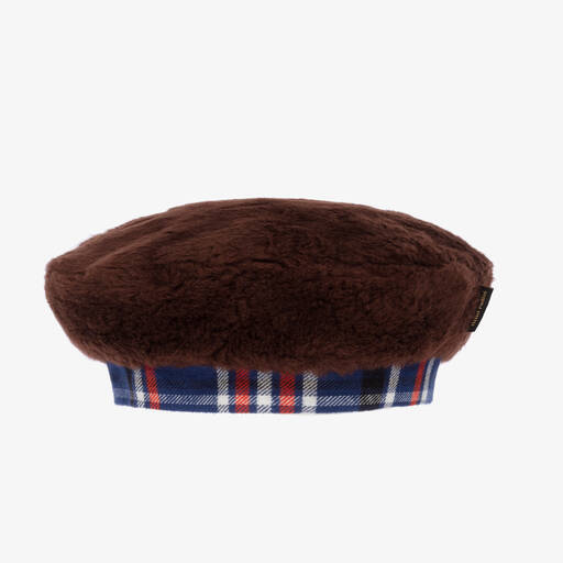 Mini Rodini-Girls Brown Faux Fur Beret | Childrensalon Outlet