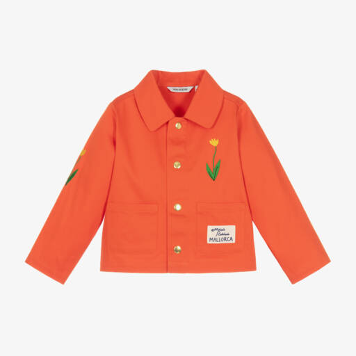 Mini Rodini-Girls Floral Embroidered Cotton Jacket | Childrensalon Outlet