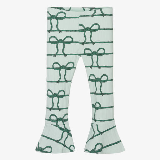 Mini Rodini-Girls Green Organic Cotton Rope Trousers | Childrensalon Outlet