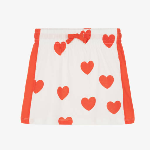 Mini Rodini-Girls Heart-Patterned Cotton Skirt | Childrensalon Outlet