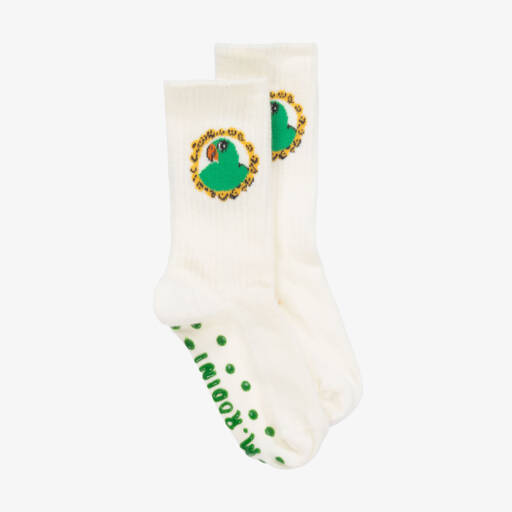 Mini Rodini-Girls Ivory Parrot Grip Socks | Childrensalon Outlet