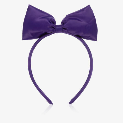 Mini Rodini-Girls Lavender Satin Bow Headpiece | Childrensalon Outlet
