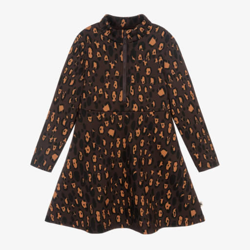 Mini Rodini-Girls Leopard Patterned Brown Dress | Childrensalon Outlet