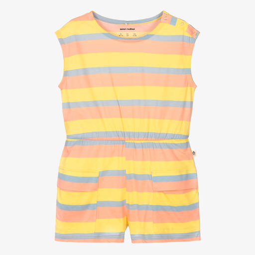 Mini Rodini-Pastellrosa gestreifter Playsuit | Childrensalon Outlet