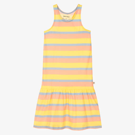 Mini Rodini-Girls Pastel Pink & Yellow Striped Dress | Childrensalon Outlet