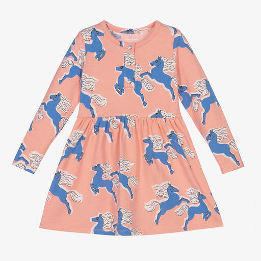 Mini Rodini-Girls Pink & Blue Horse Dress | Childrensalon Outlet