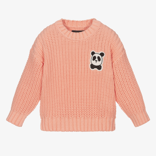 Mini Rodini-Girls Pink Cotton Knit Sweater | Childrensalon Outlet