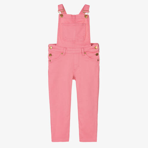 Mini Rodini-Girls Pink Organic Cotton Dungarees | Childrensalon Outlet