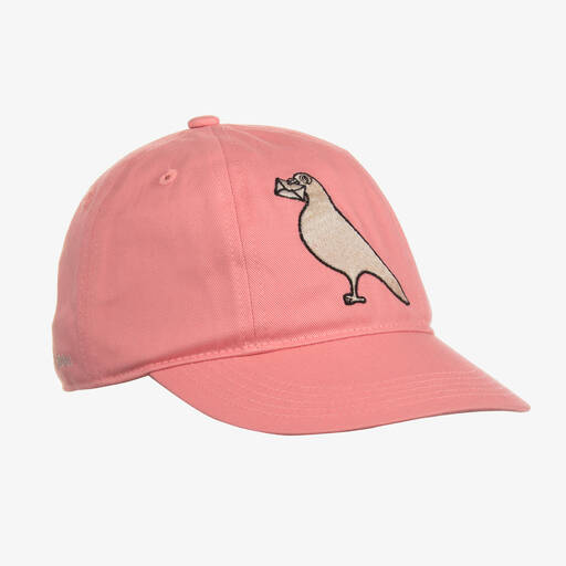 Mini Rodini-Girls Pink Organic Cotton Pigeon Cap  | Childrensalon Outlet