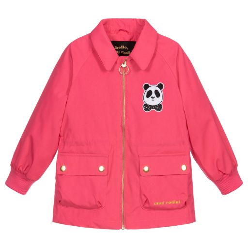 Mini Rodini-Girls Pink Panda Jacket  | Childrensalon Outlet