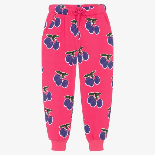 Mini Rodini-Girls Pink Plum Organic Cotton Joggers | Childrensalon Outlet