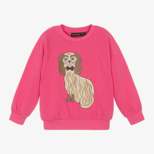 Mini Rodini-Girls Pink Pup Pattern Cotton Top | Childrensalon Outlet