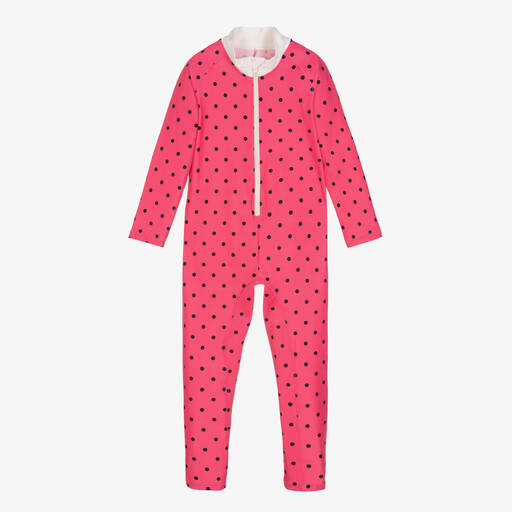 Mini Rodini-Розовый солнцезащитный комбинезон (UPF50+) | Childrensalon Outlet