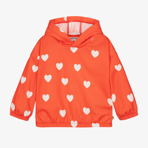 Mini Rodini-Girls Red Love Heart Hoodie | Childrensalon Outlet