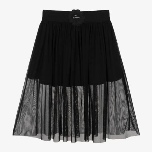 Mini Rodini-Girls Sheer Black Tulle Skirt | Childrensalon Outlet