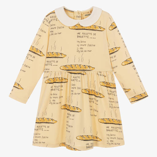 Mini Rodini-Girls Yellow Organic Cotton Baguette Dress | Childrensalon Outlet