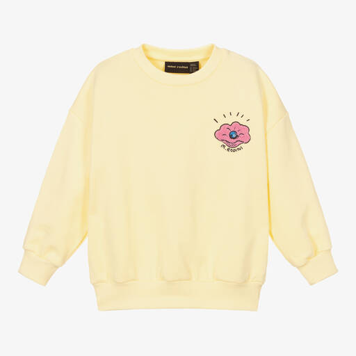 Mini Rodini-Girls Yellow Organic Cotton Oyster Sweatshirt | Childrensalon Outlet