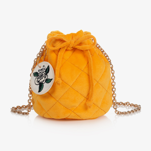 Mini Rodini-Girls Yellow Velvet Bag (20cm) | Childrensalon Outlet