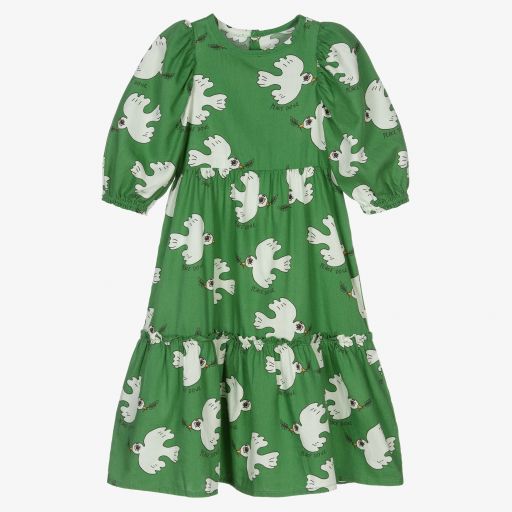 Mini Rodini-Green Cotton Dove Dress | Childrensalon Outlet