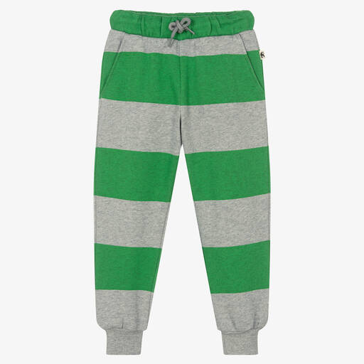 Mini Rodini-Grün gestreifte Bio-Jogginghose | Childrensalon Outlet