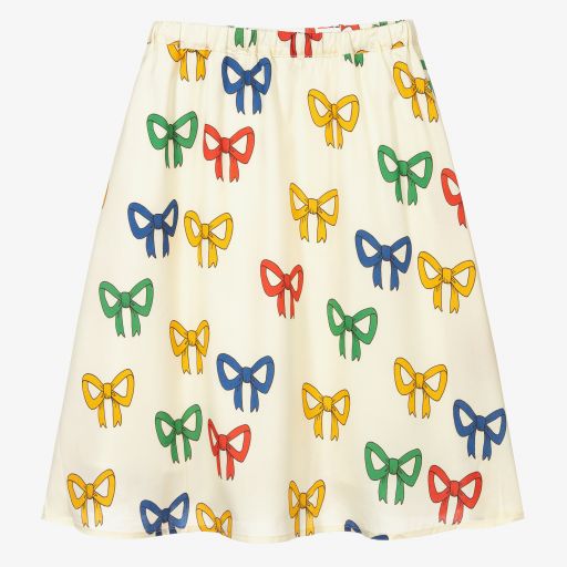 Mini Rodini-Ivory Bow Print Midi Skirt | Childrensalon Outlet