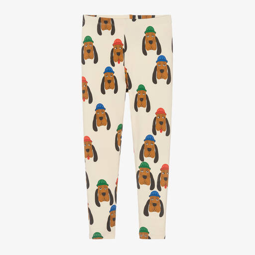 Mini Rodini-Ivory Organic Cotton Hound Dog Leggings | Childrensalon Outlet