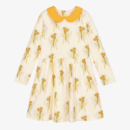 Mini Rodini-Ivory & Yellow Floral Dress | Childrensalon Outlet