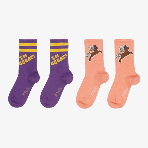 Mini Rodini-Chaussettes roses violettes (x2) | Childrensalon Outlet