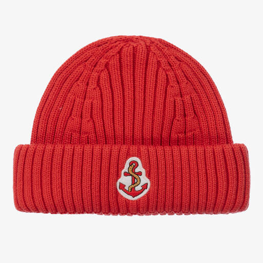 Mini Rodini-Bonnet rouge en maille de coton bio | Childrensalon Outlet