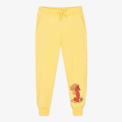 Mini Rodini-Bas de jogging jaune en coton bio | Childrensalon Outlet