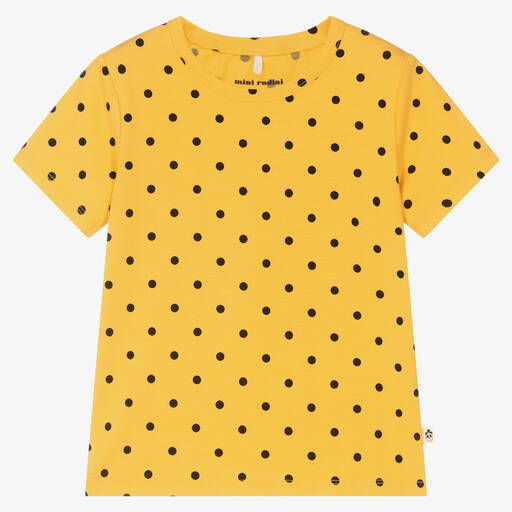Mini Rodini-Yellow Organic Cotton T-Shirt | Childrensalon Outlet