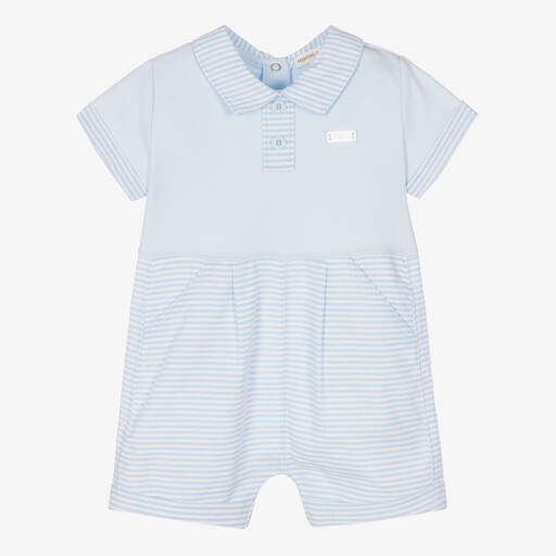 Mintini Baby-Baby Boys Blue Cotton Shortie | Childrensalon Outlet