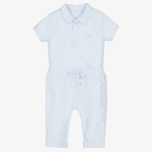 Mintini Baby-Baby Boys Blue Trouser Set | Childrensalon Outlet