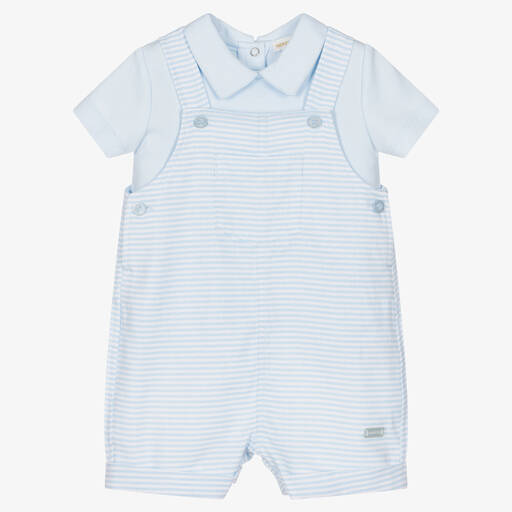 Mintini Baby-Baby Boys Dungaree Shorts Set | Childrensalon Outlet