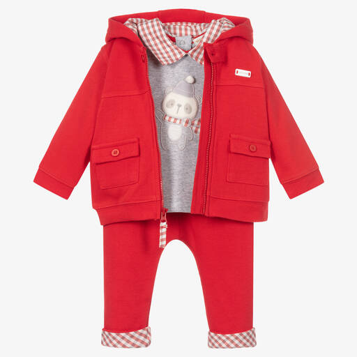 Mintini Baby-Baby Boys Red Tracksuit | Childrensalon Outlet
