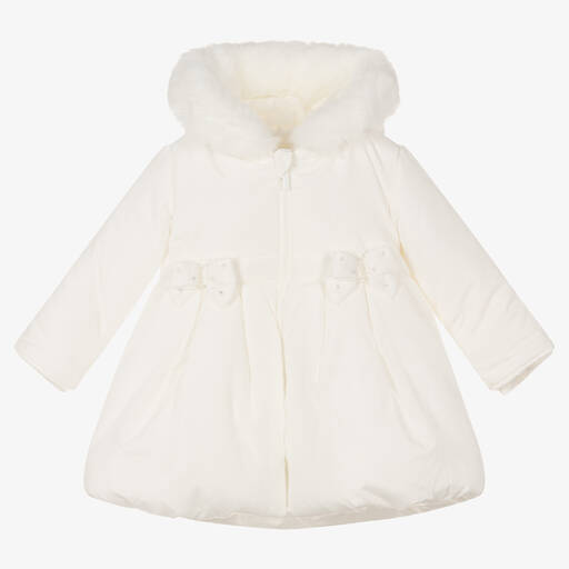 Mintini Baby-Baby Girls Ivory Padded Coat | Childrensalon Outlet
