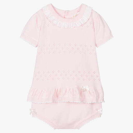 Mintini Baby-Baby Girls Knitted Shorts Set | Childrensalon Outlet