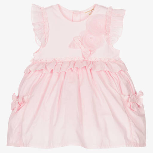 Mintini Baby-Baby Girls Pink Cotton Dress | Childrensalon Outlet