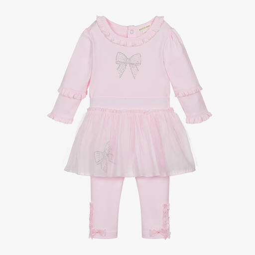 Mintini Baby-Baby Girls Pink Cotton Leggings Set | Childrensalon Outlet