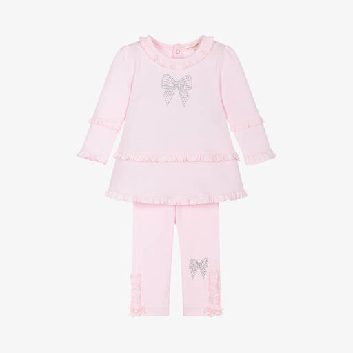 Mintini Baby-Baby Girls Pink Cotton Leggings Set | Childrensalon Outlet