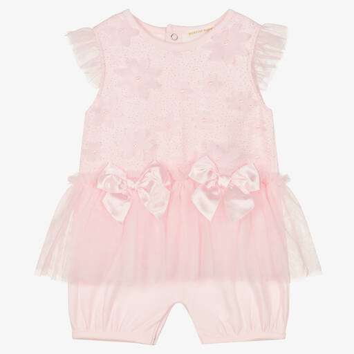 Mintini Baby-Baby Girls Pink Cotton Shortie | Childrensalon Outlet